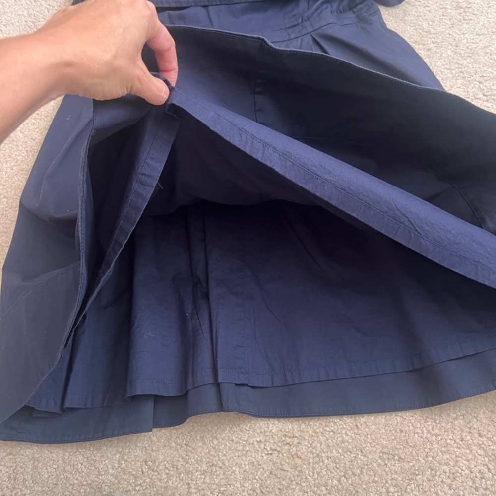 LOFT Dress Women's Size 14 Sleeveless Navy Blue Pleated Career Casual - Picture 12 of 15